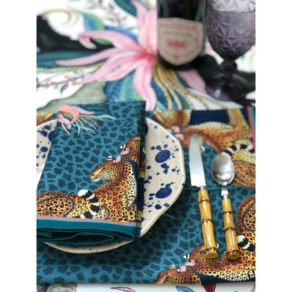 Leopard Lily Tablecloth Cotton Square by Ngala Trading Company Additional Image - 7