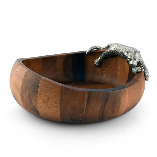 Leopard Wood Salad Bowl - Large by Vagabond House 