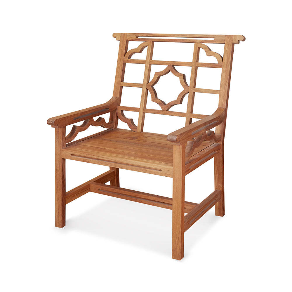 Lewis Outdoor Teak Arm Chair - No cushion by Bunny Williams Home