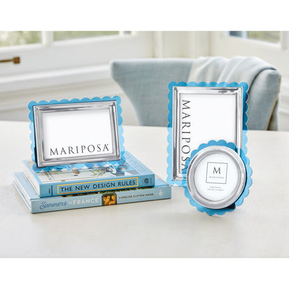 Light Blue Acrylic Scallop Round Frame by Mariposa Additional Image 1