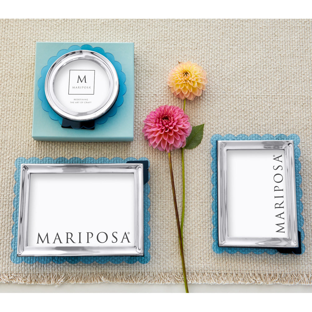 Light Blue Acrylic Scallop Round Frame by Mariposa Additional Image 4