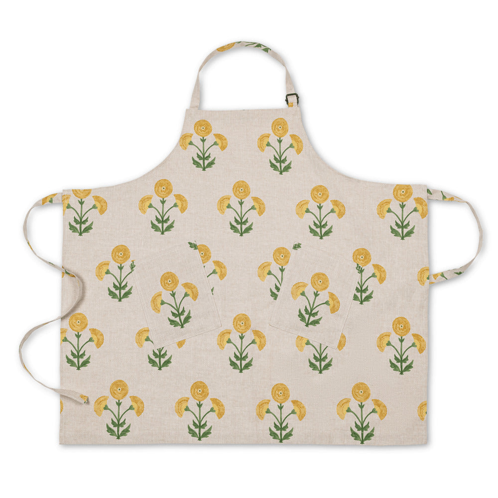 Linen Apron O/S Gisele Marigold Natural 