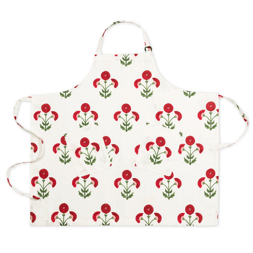 Linen Apron O/S Gisele Scarlet 