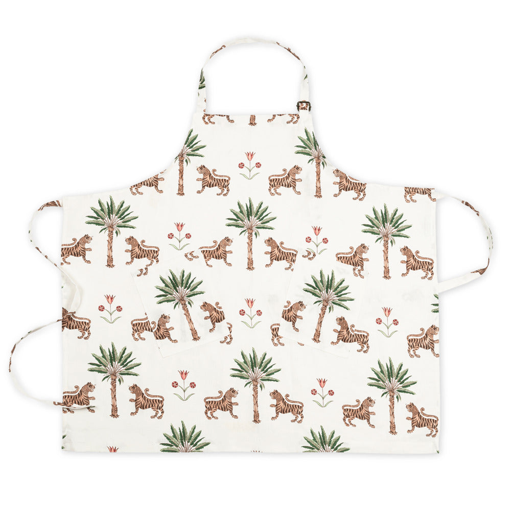 Linen Apron O/S Tiger Palm Tigereye 