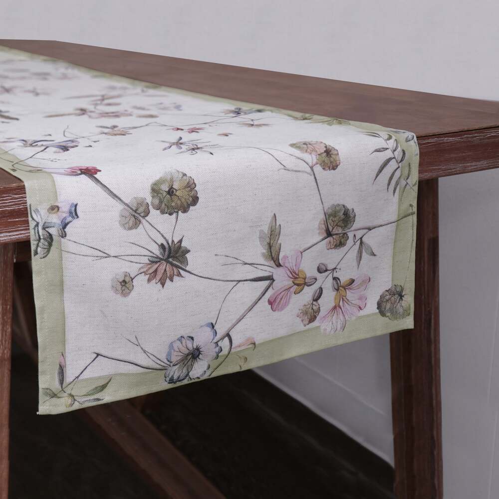 Linen Gabrielle Runner 108" x 18" - Floral by Beatriz Ball 