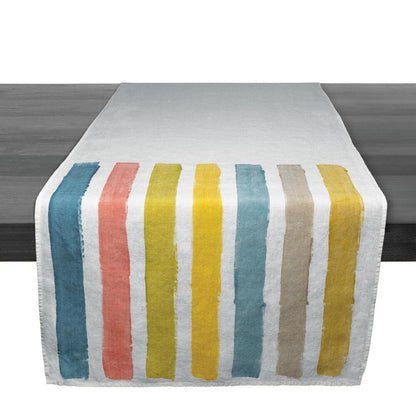 Linen Runner - 67" - Spring Multi Stripe by Simon Pearce 