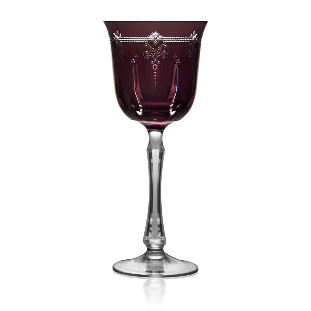 Lisbon Amethyst Water Goblet by Varga Crystal 