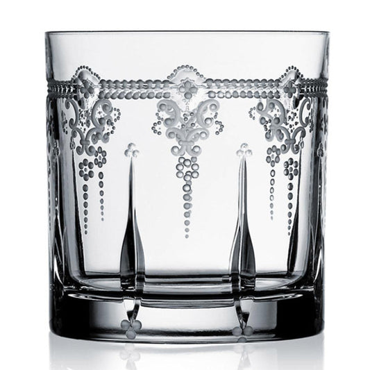 Lisbon Clear Double Old Fashioned Glass by Varga Crystal 