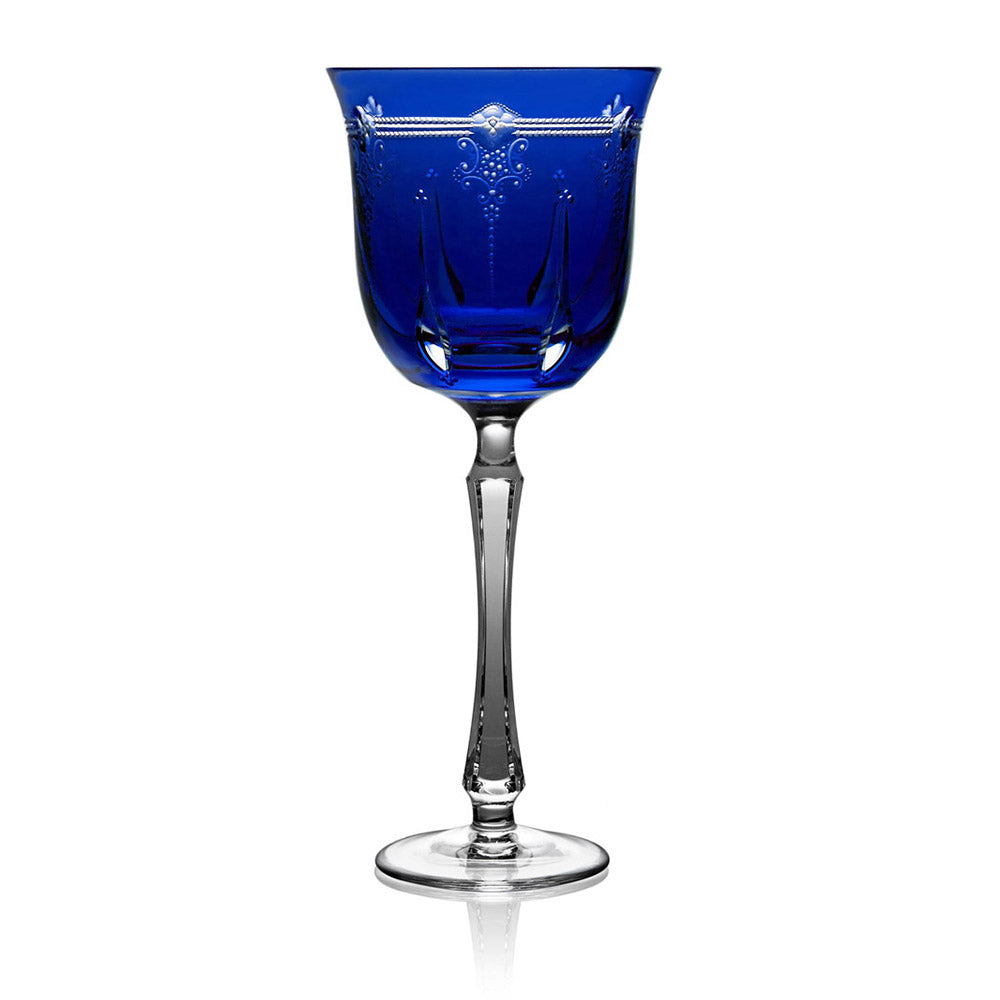 Lisbon Cobalt Water Goblet by Varga Crystal 