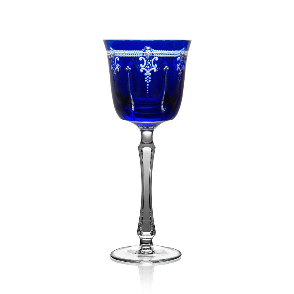 Lisbon Cobalt Wine Hock by Varga Crystal 