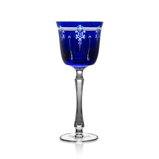 Lisbon Cobalt Wine Hock by Varga Crystal 