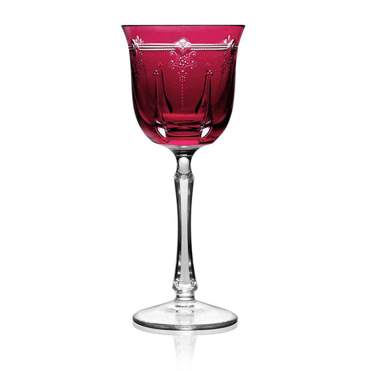 Lisbon Raspberry Water Glass by Varga Crystal 