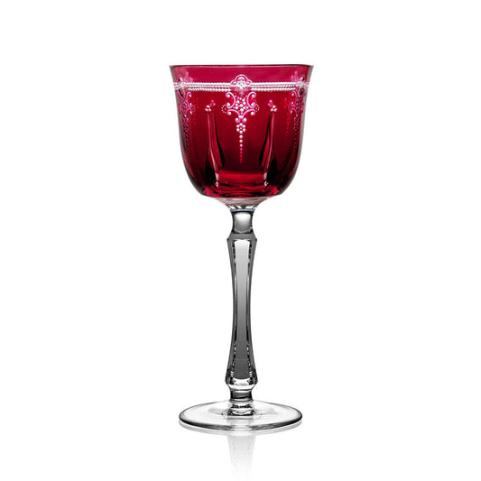 Lisbon Raspberry Wine Hock by Varga Crystal 