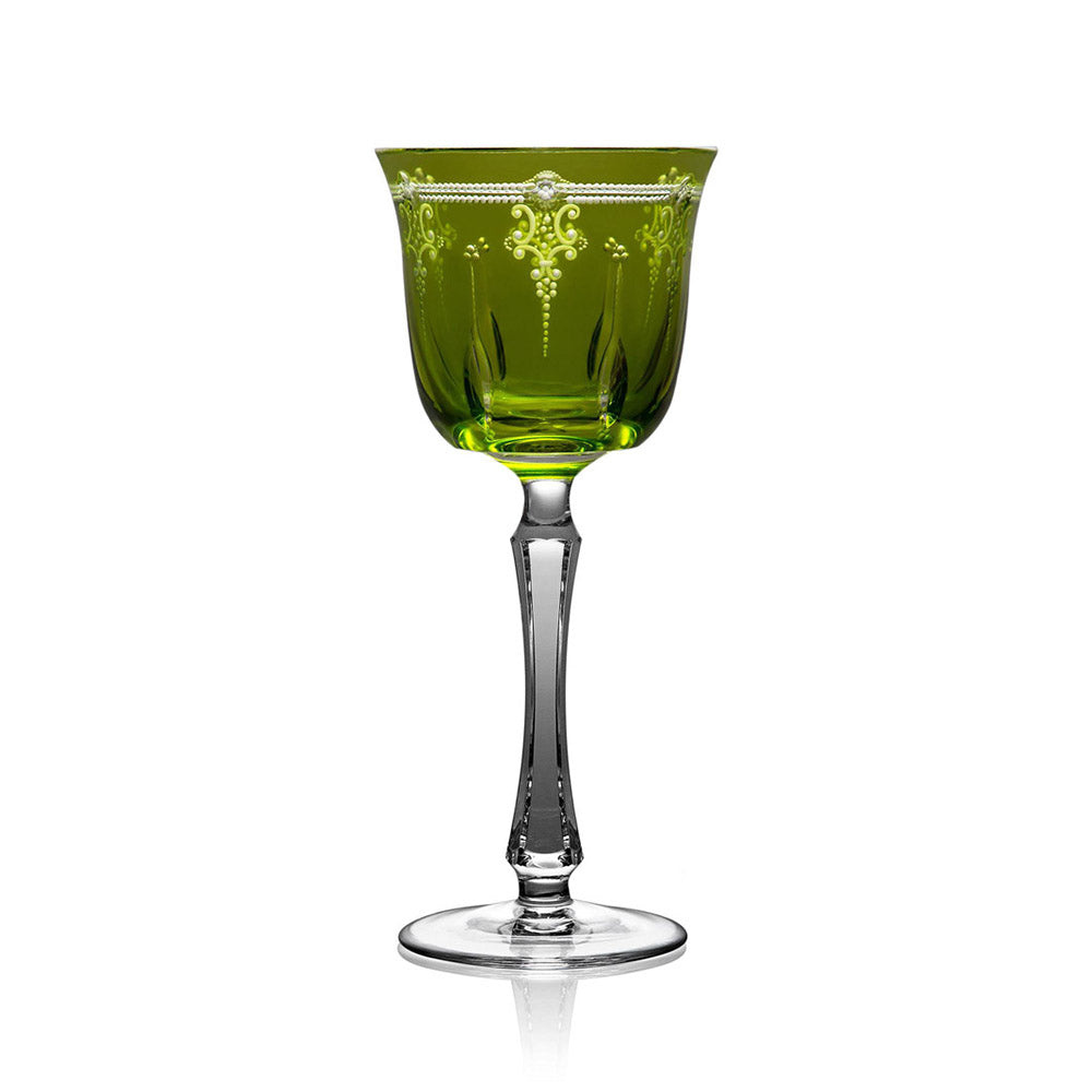 Lisbon Yellow-Green Wine Hock by Varga Crystal 