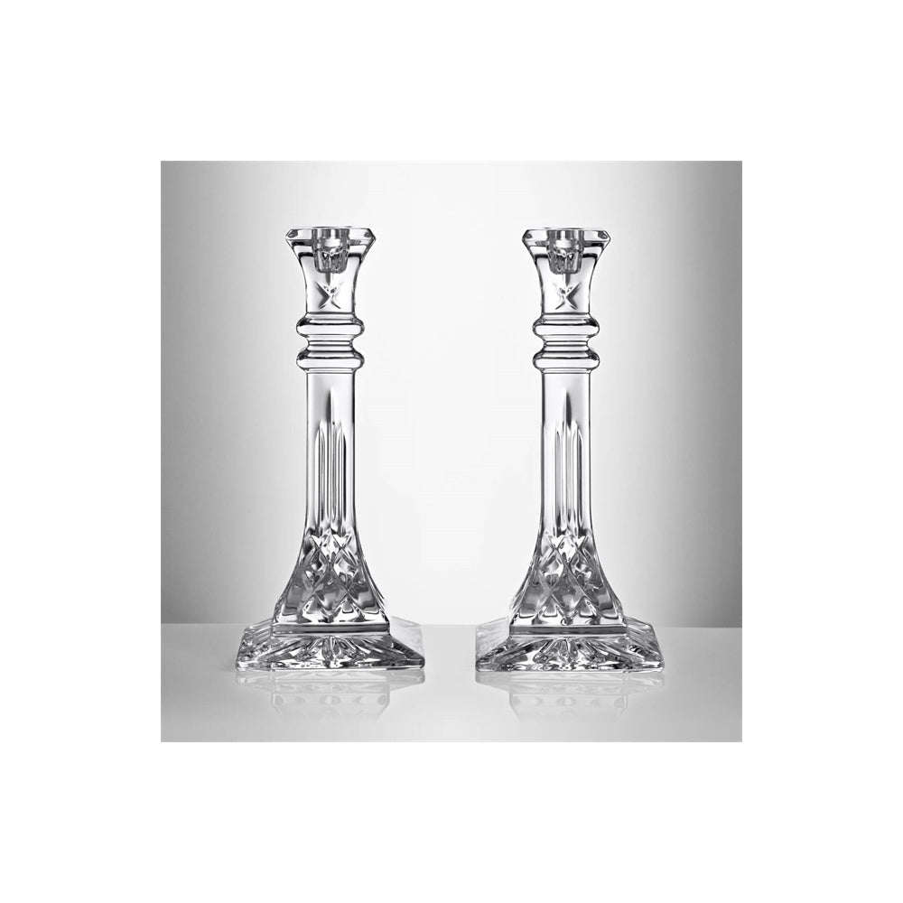 Lismore Square 10" Candlestick Pair by Waterford 