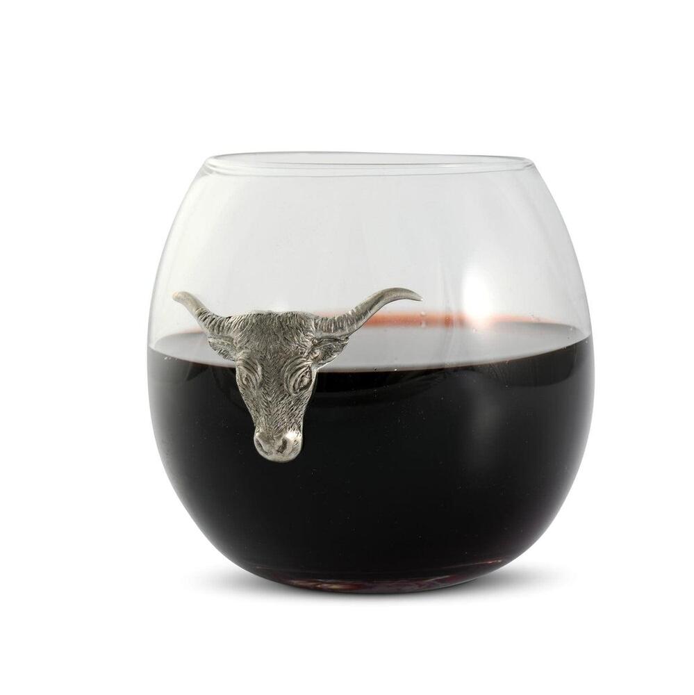 Longhorn Stemless Wine Glass by Vagabond House 1