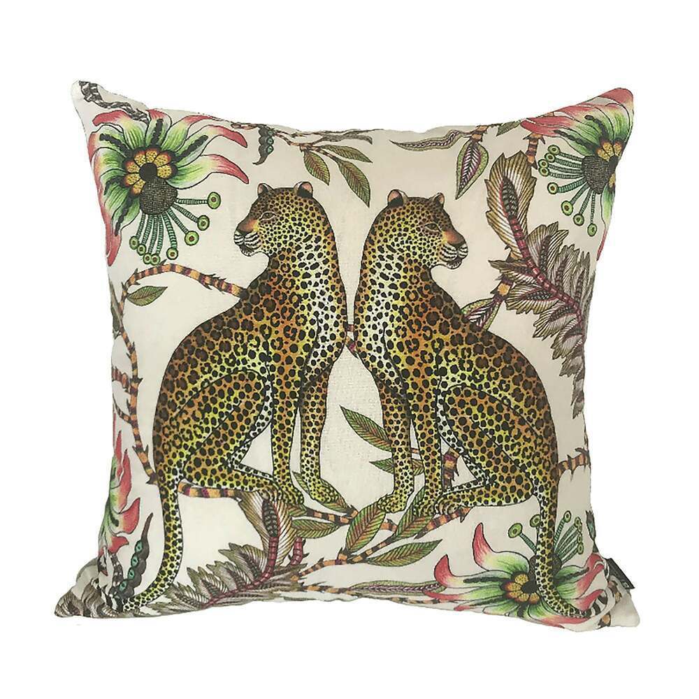 Lovebird Leopards Pillow Cotton by Ngala Trading Company