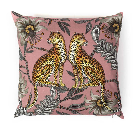 Lovebird Leopards Pillow Cotton by Ngala Trading Company