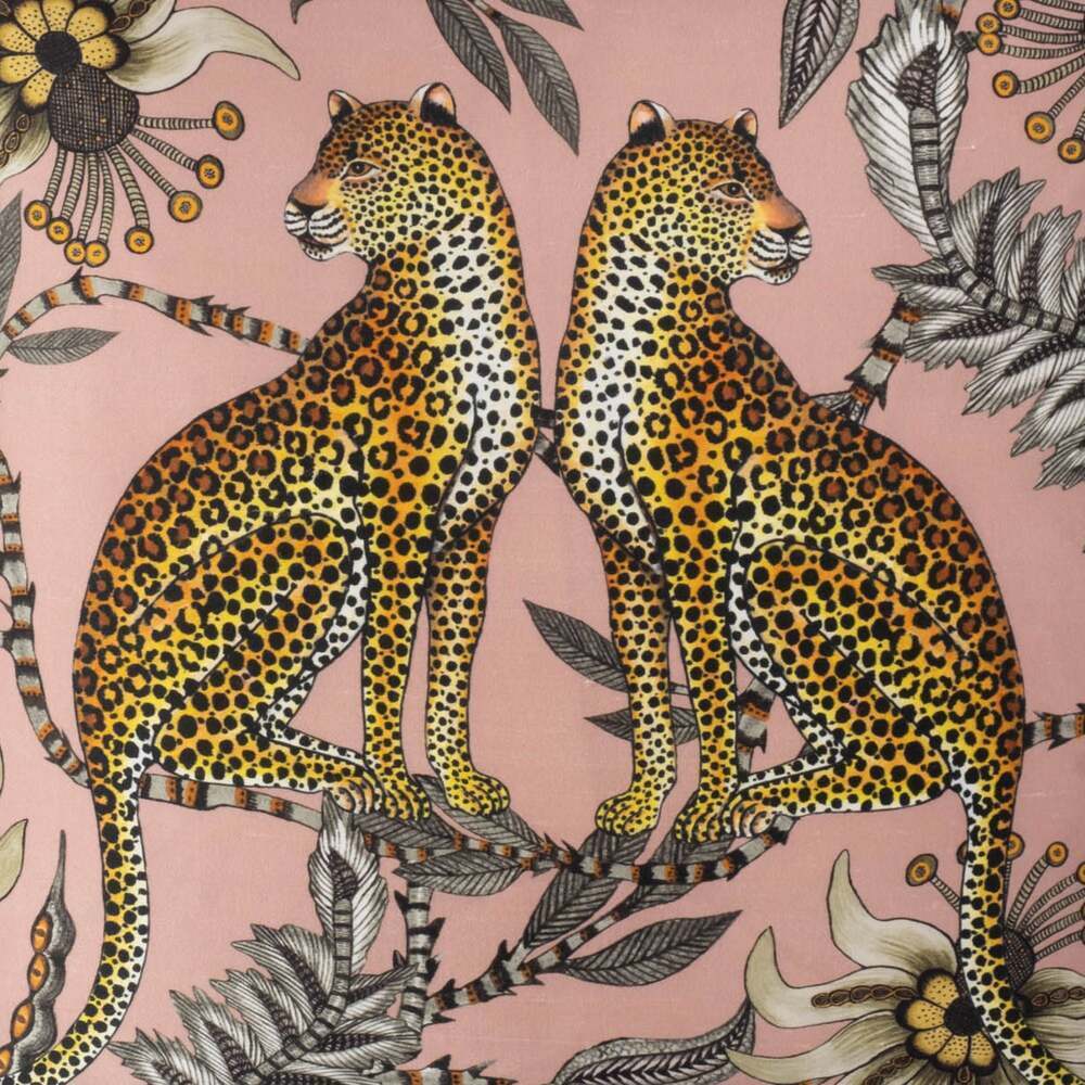 Lovebird Leopards Pillow Silk by Ngala Trading Company Additional Image - 1