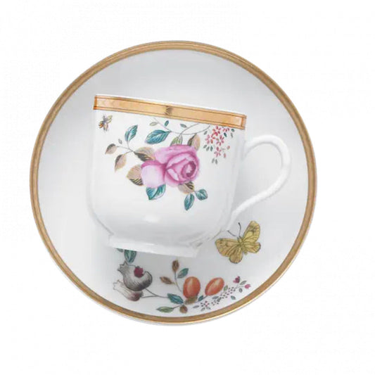 Lowestoft Garden Cup & Saucer Single by Mottahedeh