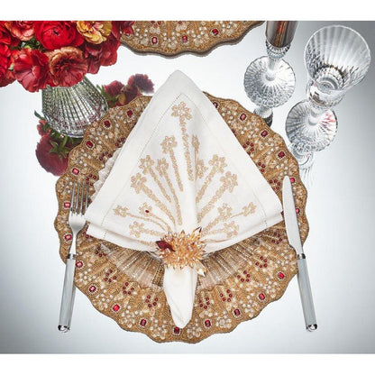 Lumiere Placemat in Champagne & Crystal - Set of 2 in a Gift Box by Kim Seybert 1