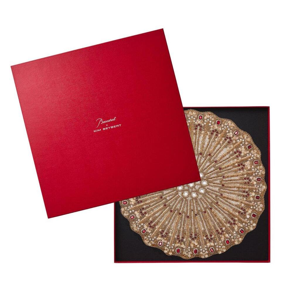 Lumiere Placemat in Champagne & Crystal - Set of 2 in a Gift Box by Kim Seybert 4