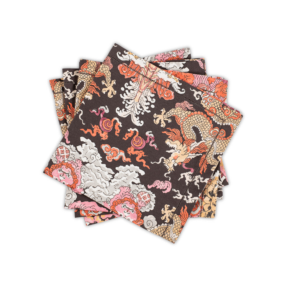 Magic Mountain Napkin set of 4 Chocolate Persimmon 