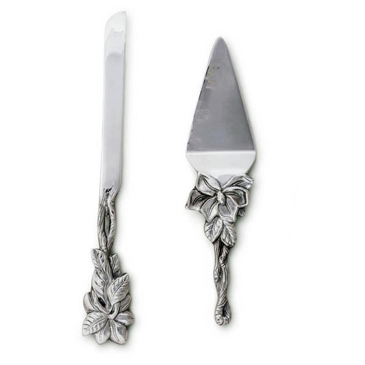 Magnolia Cake Knife and Pie Server by Arthur Court Designs