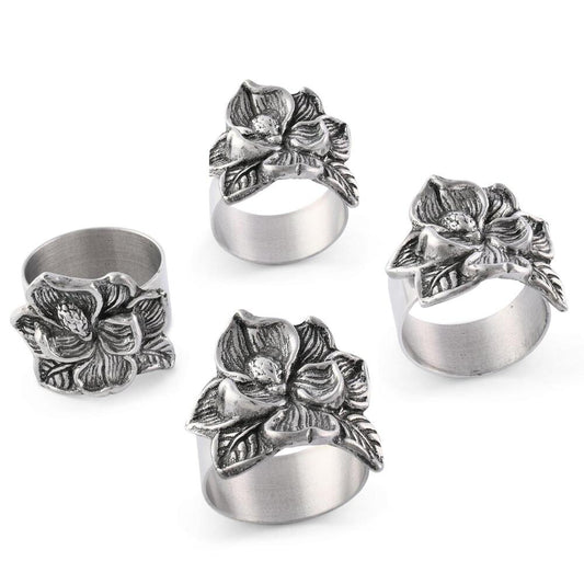 Magnolia Napkin Rings - Set of 4 by Arthur Court Designs