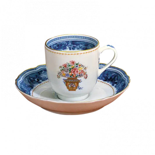Mandarin Bouquet Demi Cup & Saucer by Mottahedeh