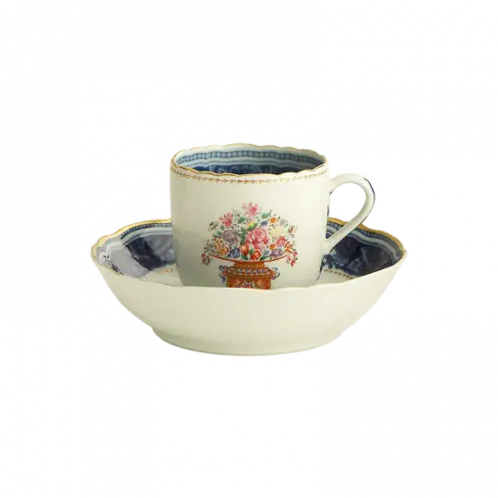 Mandarin Bouquet Tea Cup & Saucer by Mottahedeh