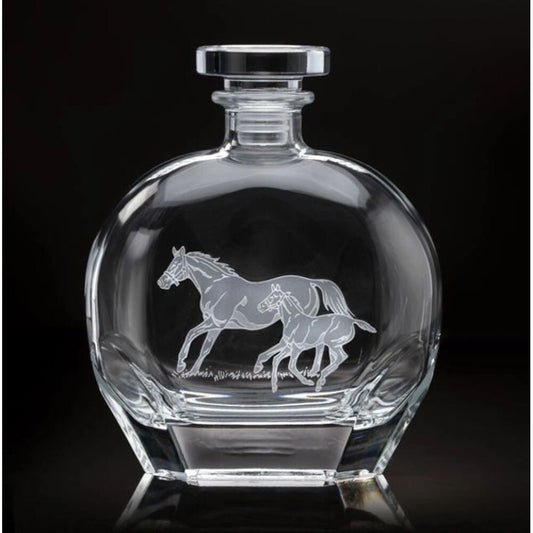 Mare & Foal Round Decanter Bluegrass by Julie Wear 