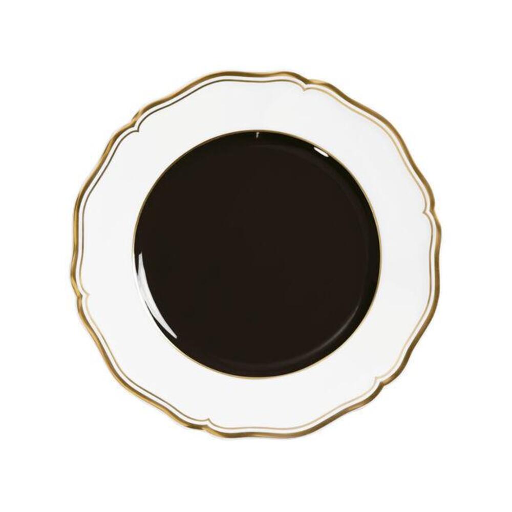 Mazurka Gold with Black Background Dessert Plate by Raynaud 