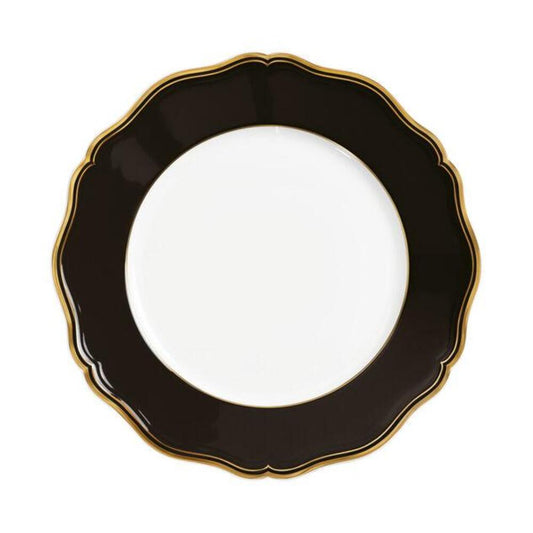 Mazurka Gold with Black Background Dinner Plate by Raynaud 