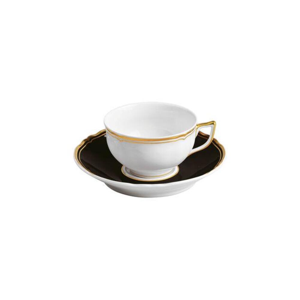 Mazurka Gold with Black Background Tea Saucer by Raynaud 2