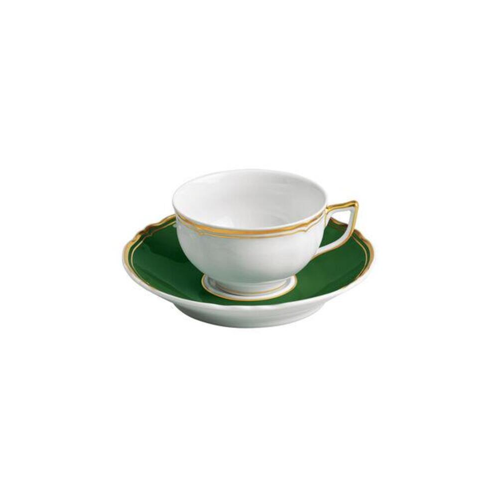 Mazurka Gold with Green Background Tea Saucer by Raynaud 2