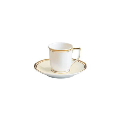 Mazurka Gold with Ivory Background Coffee Saucer by Raynaud 2