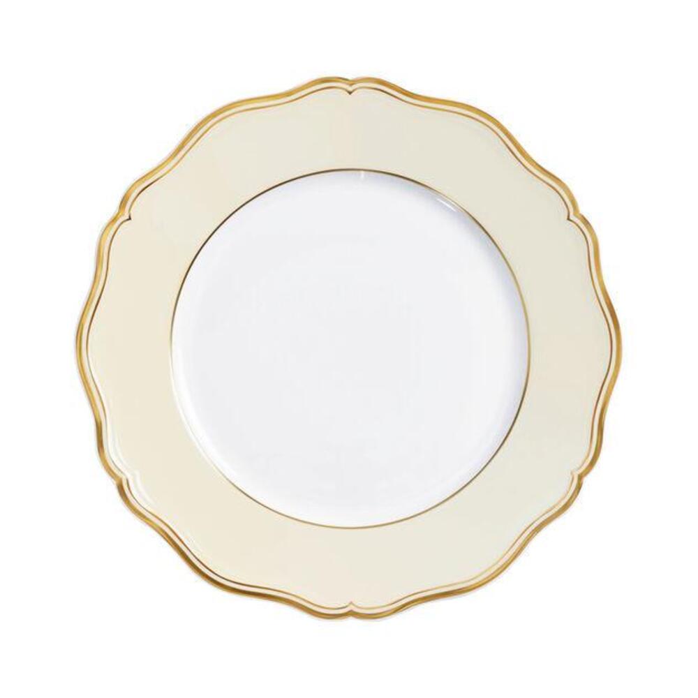 Mazurka Gold with Ivory Background Dinner Plate by Raynaud 