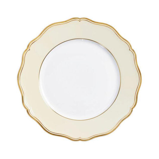 Mazurka Gold with Ivory Background Dinner Plate by Raynaud 