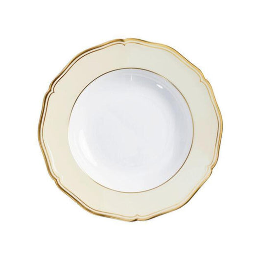 Mazurka Gold with Ivory Background Soup Plate by Raynaud 