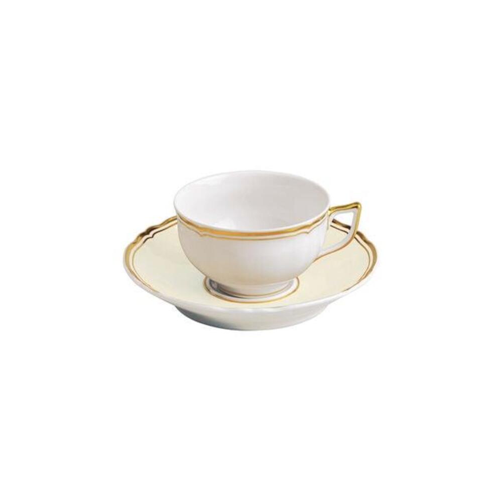 Mazurka Gold with Ivory Background Tea Saucer by Raynaud 2