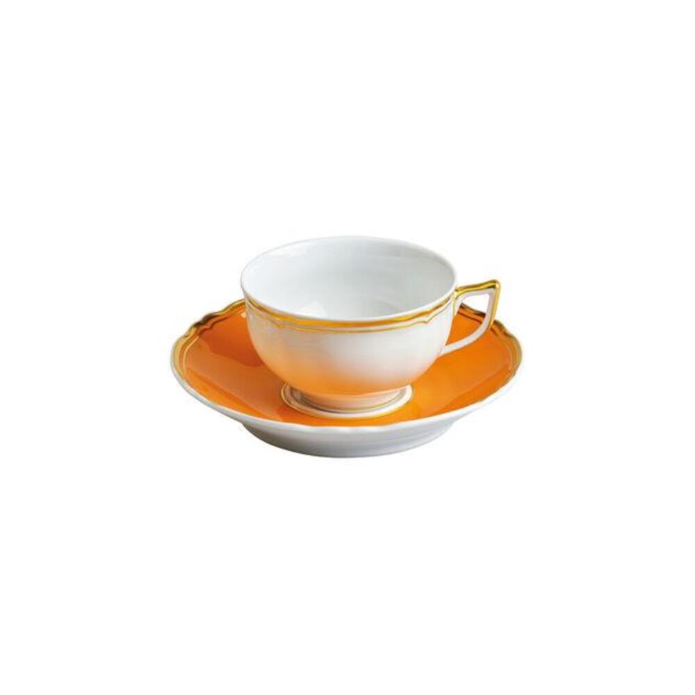 Mazurka Gold with Orange Background Tea Saucer by Raynaud 2