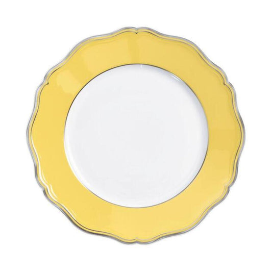 Mazurka Gold with Yellow Background Dinner Plate by Raynaud 