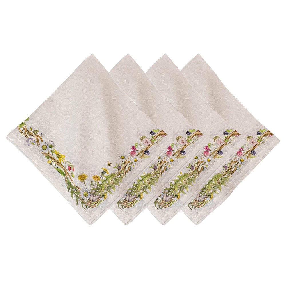 Meadow Walk Linen Napkin Set/4 - Multi by Juliska 