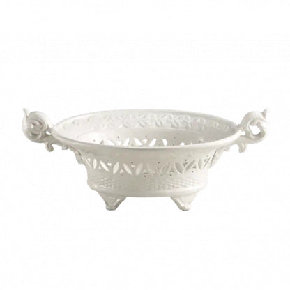 Medallion Basket - Creamware by Mottahedeh