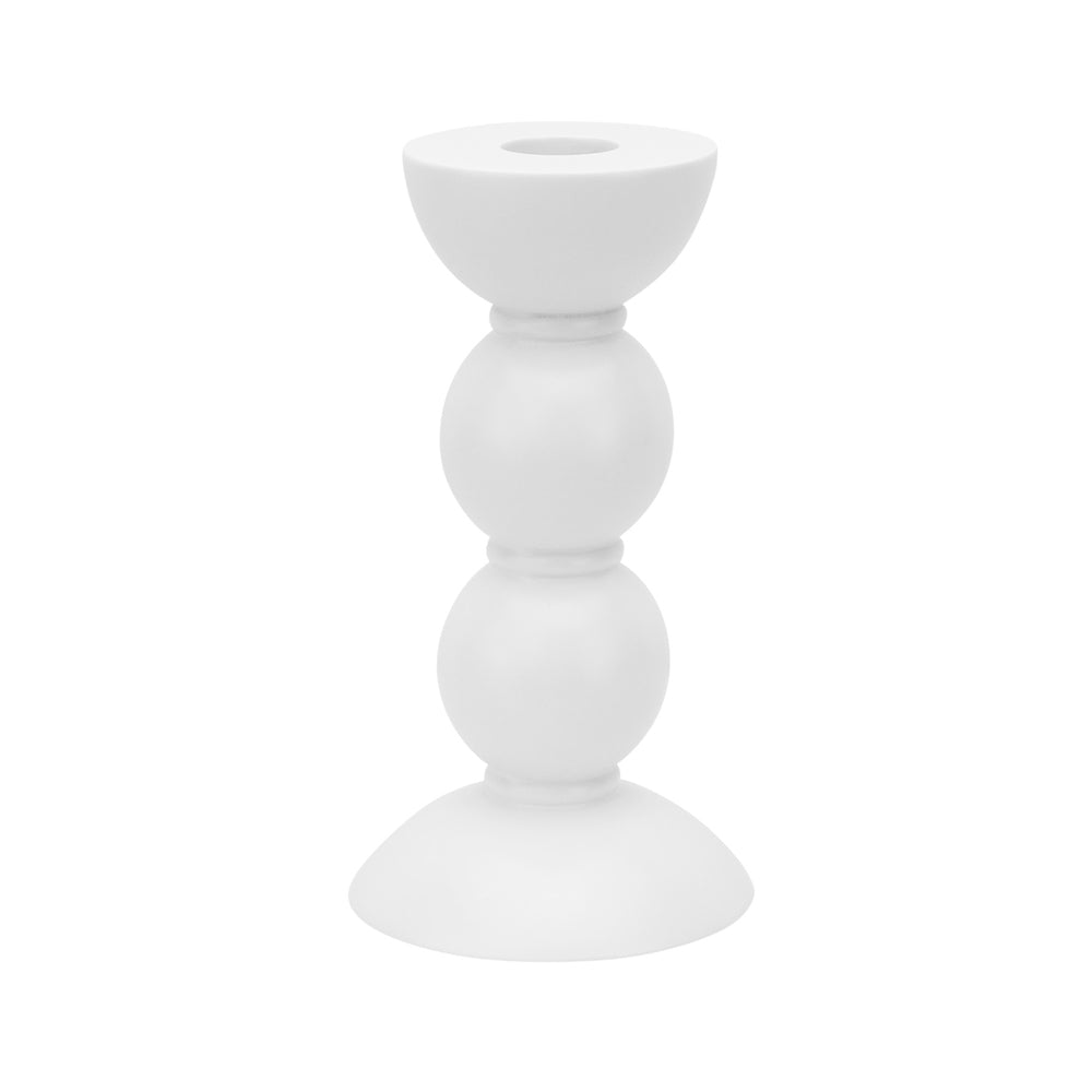 Medium White Bobbin Candlestick - 14cm by Addison Ross