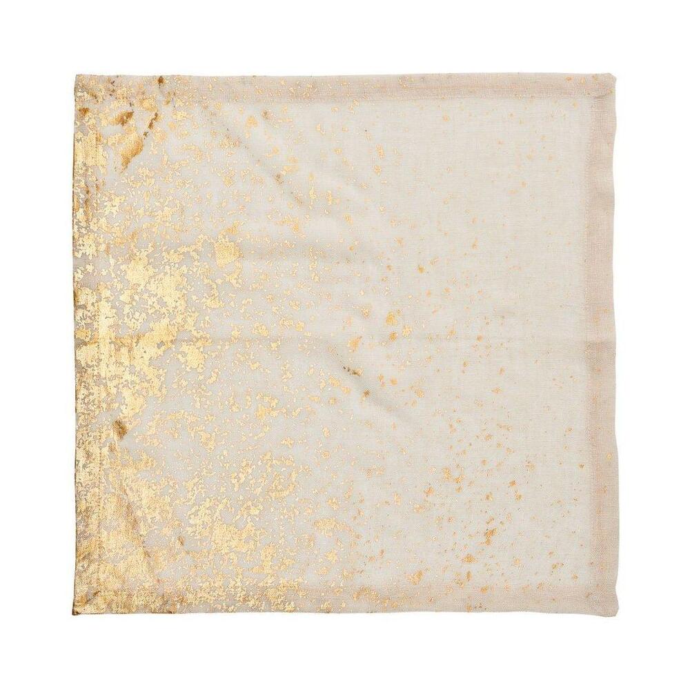 Metafoil Napkin - Set of 4 White & Gold by Kim Seybert 4