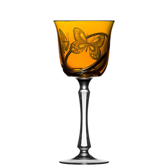 Metamorphoses Amber Water Goblet by Varga Crystal 