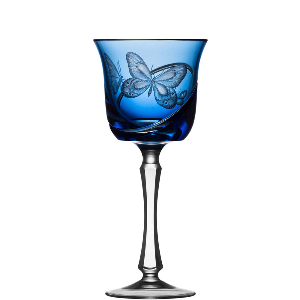 Metamorphoses Sky Blue Water Goblet by Varga Crystal 