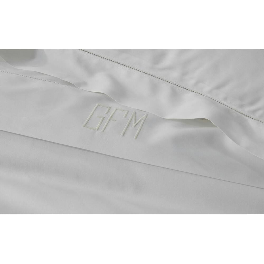 Milano Hemstitch Flat Sheet Dove 8